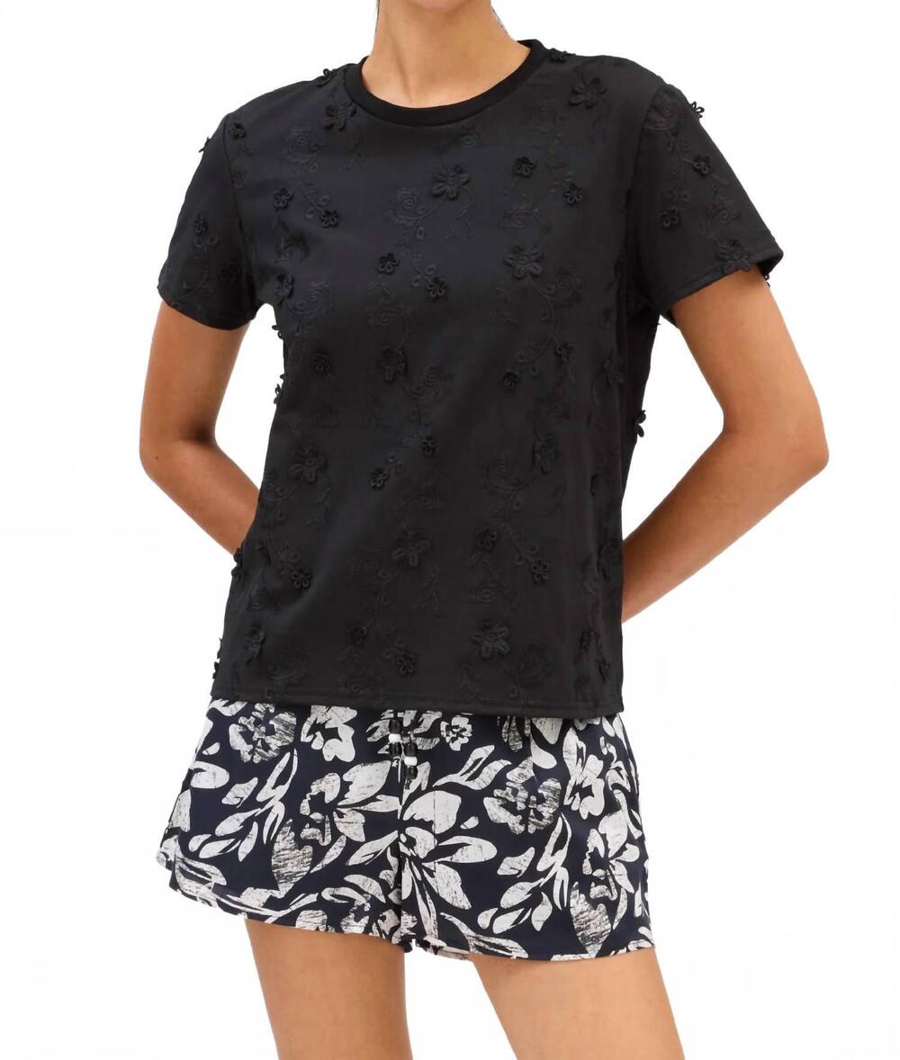 NEW ALLISON NEW YORK pearl short sleeve tee in black